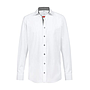 Greiff Herren-Hemd, 1/1-Arm, Regular Fit, Modern 37.5, weiß/kontrast grau