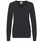 Hakro® Damen-V-Pullover Premium-Cotton schwarz